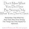What You Do Have